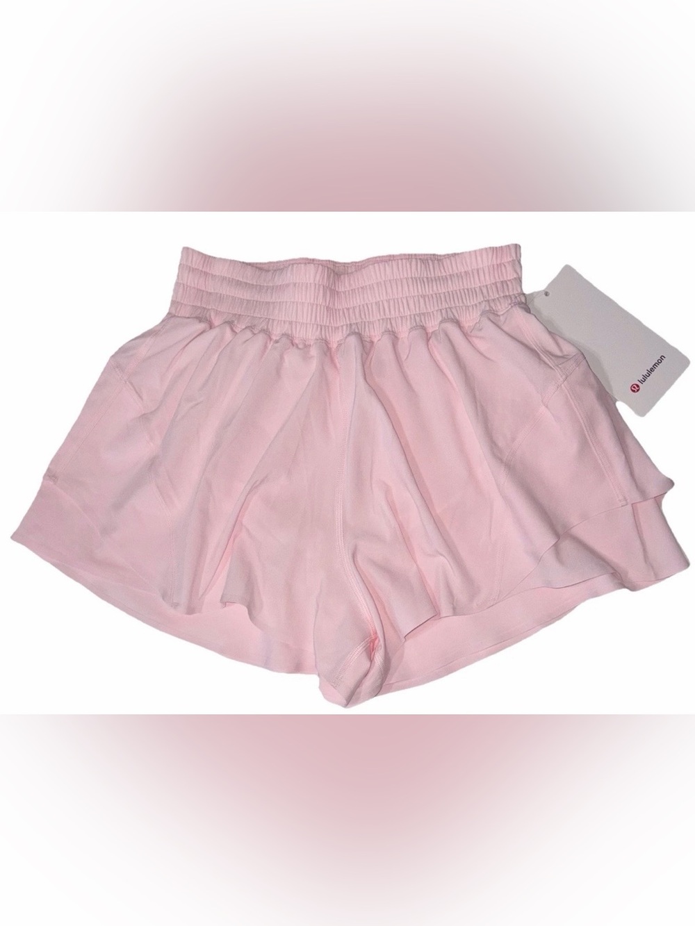 NWT LULULEMON MEDIUM SHAKE IT OUT HIGH RISE RUN 2.5”L SHORT AUTHENTIC PINK PEARL